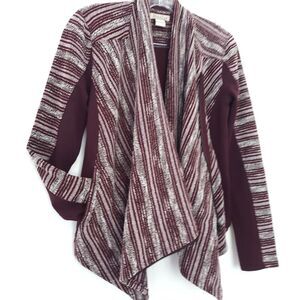 Lucky Brand Cardigan Sweater XS Waterfall Zip Up Knit Jacket Oversized